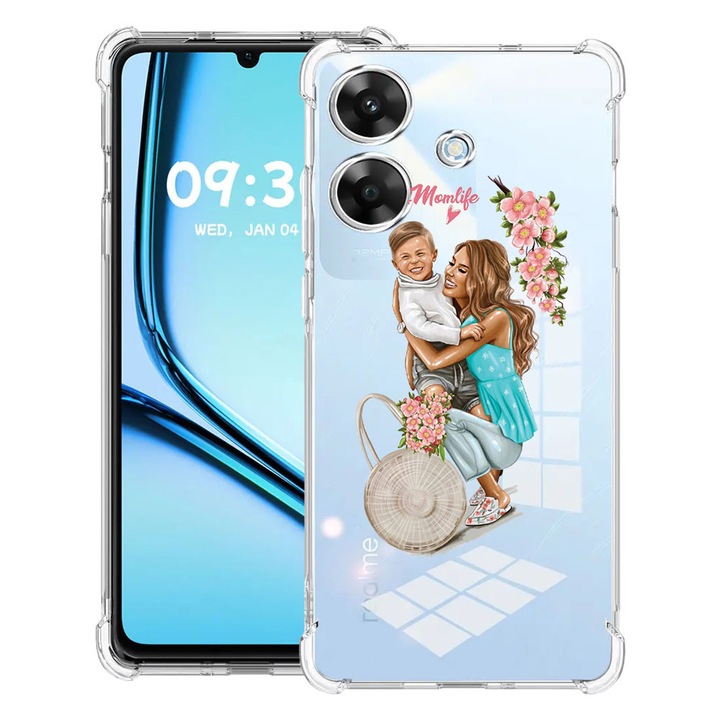 BestCase® Ütésálló tok Realme Note 60 / Note 60X készülékhez Mom Life With a Boy dizájnnal, 2052062 AS 559