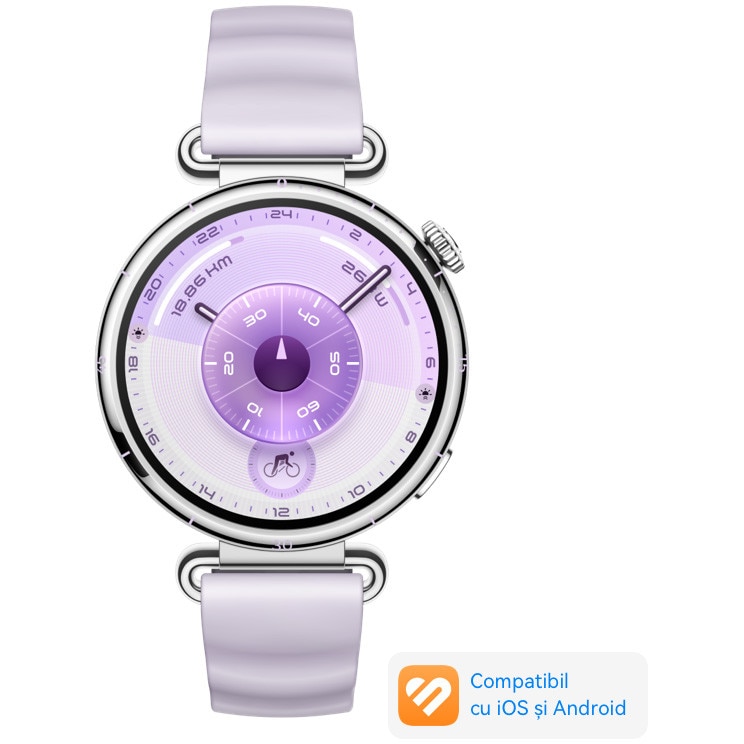 Smartwatch Huawei Watch GT 6, 41MM, Steel Stainless Steel Case, Purple Fluoroelastomer Strap