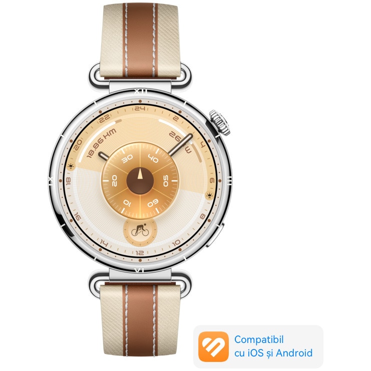 Smartwatch Huawei Watch GT 6, 41MM, Steel Stainless Steel Case, Brown Woven Strap