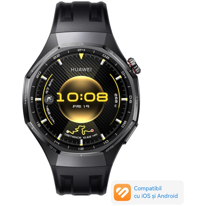 Smartwatch Huawei Watch GT 6 Pro, 46MM, Black Titanium Alloy Case, Black Fluoroelastomer Strap