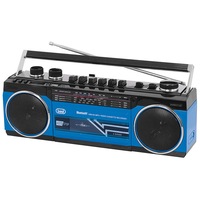 Radiocasetofon cu inregistrare Trevi RR50100 Boombox vintage USB/SD microfon incorporat Bluetooth 4 benzi Radio MW/FM/SW1/2 AUX mufa 3.5mm casti stereo 6.5W blue