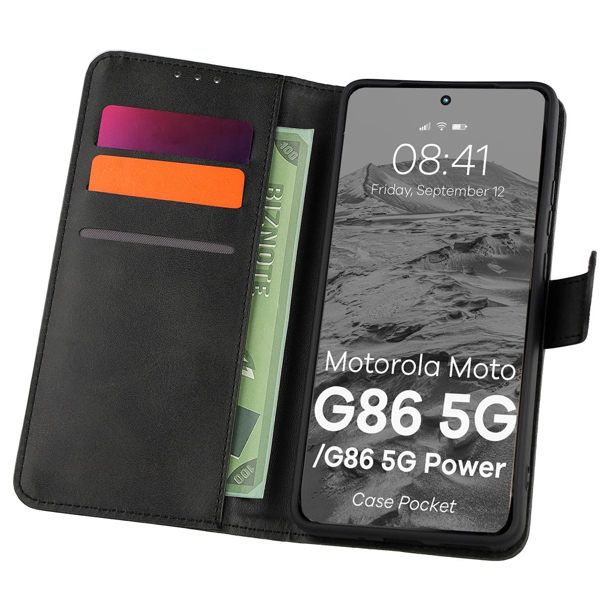 Husa, Bizon Case Pocket pentru Motorola Moto G86 5G / G86 Power 5G, Negru