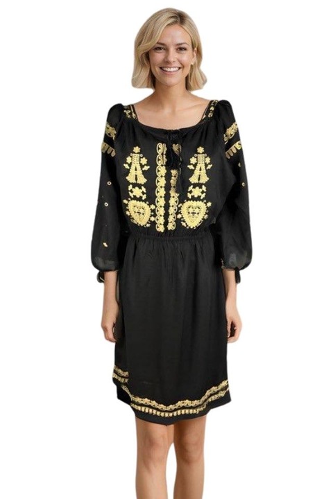 Rochie dama casual RL25, Negru/Bej