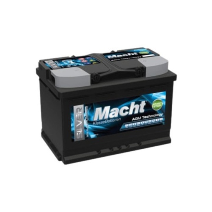 Baterie Auto, Macht SILVER AGM 60 Ah, 640 A, Start-Stop, 242X175X190mm