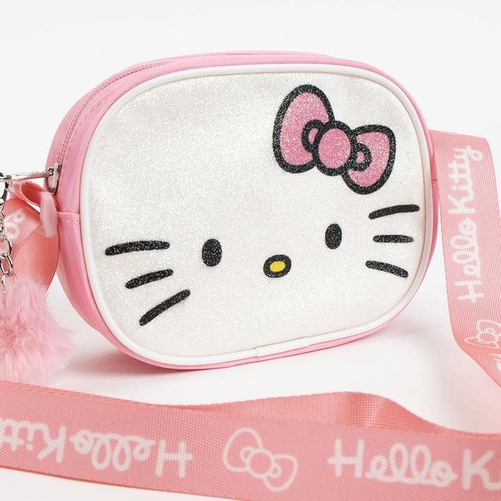 Geanta umar Hello Kitty 14.5x10.5x4 cm Roz