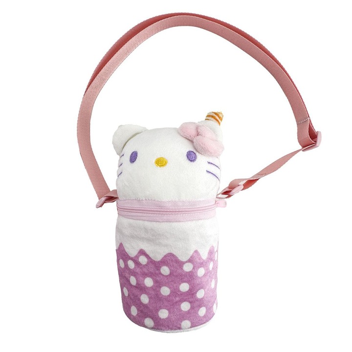 Geanta umar cilindrica Hello Kitty, con inghetata 18x8x8 cm Roz
