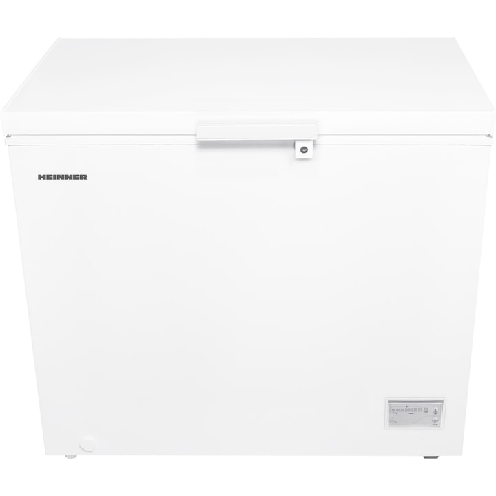 Фризерна ракла Heinner HCF-HM246INVCD, 246 л, Клас D, Конвертируем хладилник/фризер, Инверторен компресор, Електронно управление, 1 кошница, LED осветление, Дръжка с ключалка, Студоустойчивост, Waterproof display, Бял