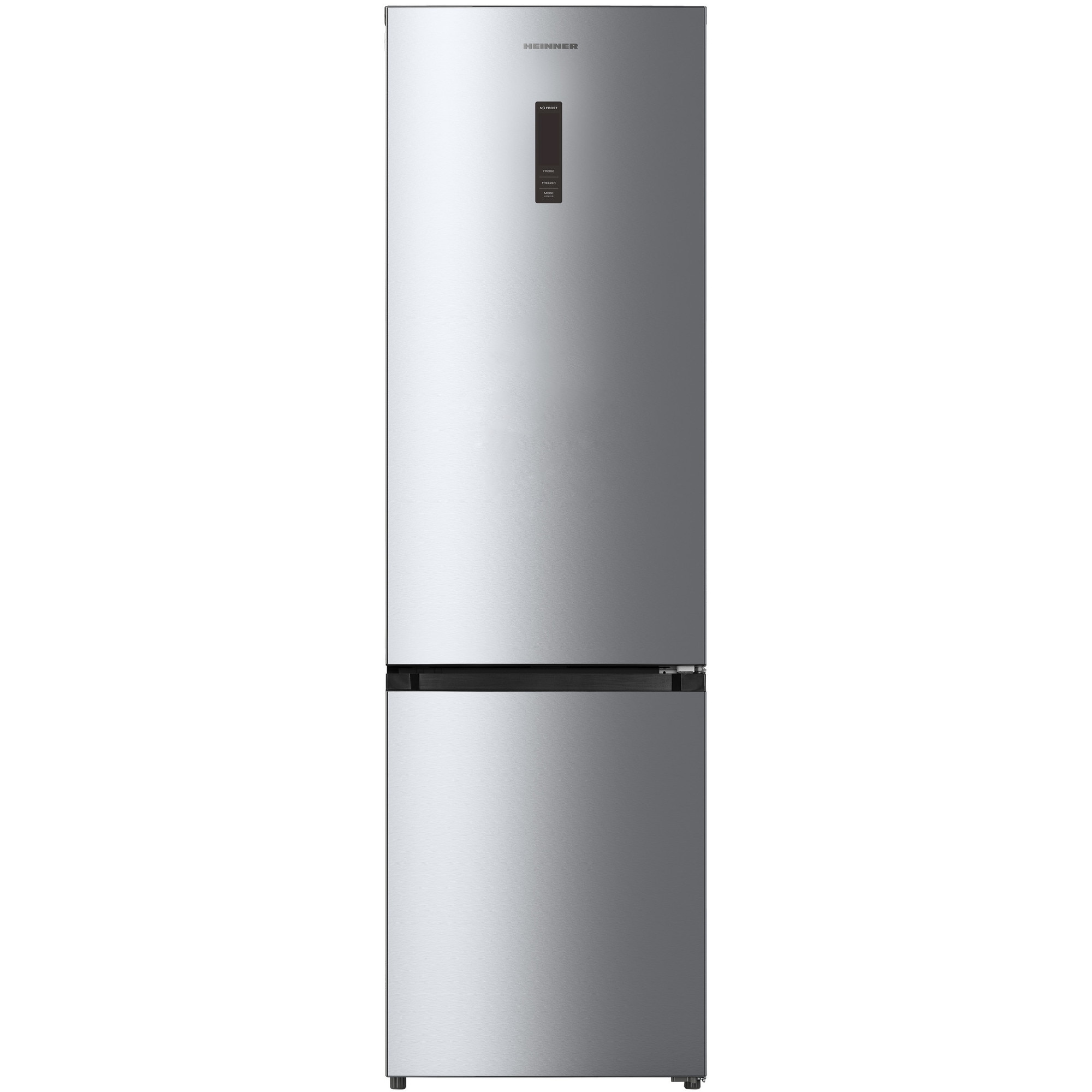 Combina frigorifica Heinner HCNF-HM377INVXC, 377 l, No Frost, Clasa C, Compresor Inverter, Display Touch, Compartiment fructe si legume cu control umiditate, Lumina LED, Inox