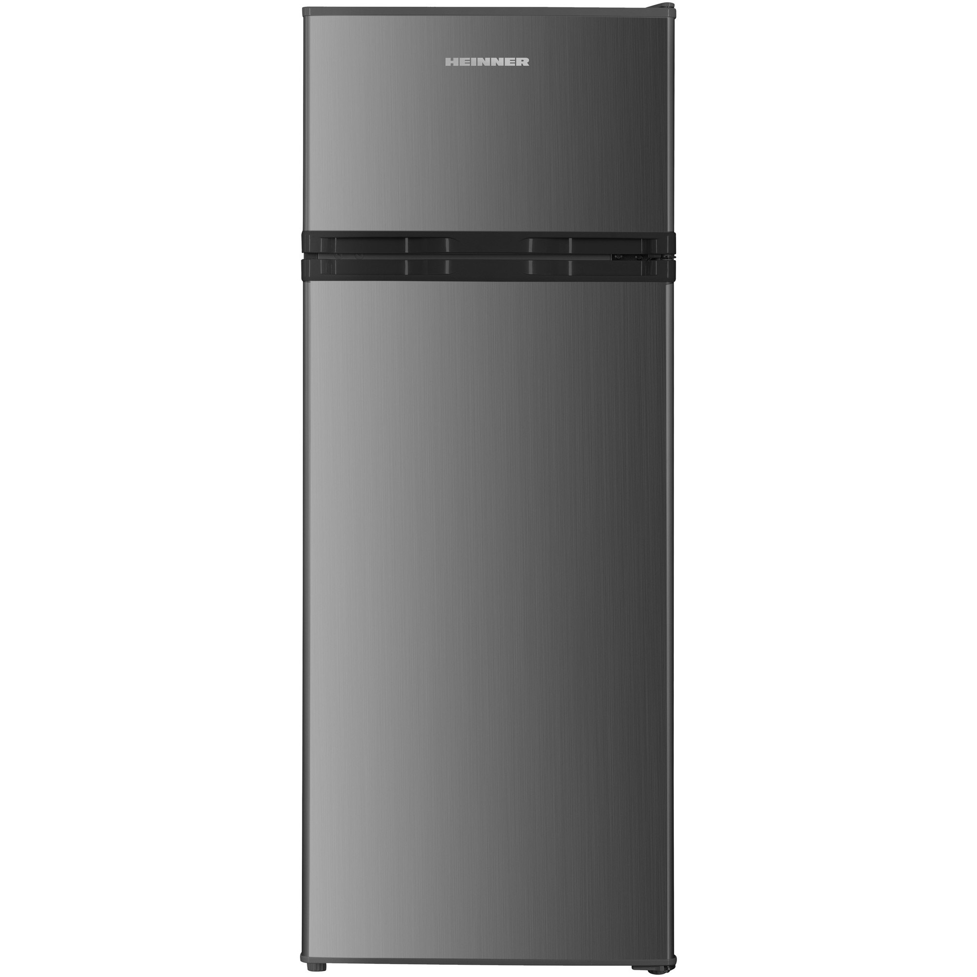 Frigider cu doua usi Heinner HF-HM2206INVXD, 206 l, Clasa D, Lumina LED, 3 rafturi din sticla, Inox