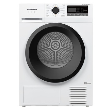 Uscator de rufe Heinner HHPD-M8N13PBKE++, Pompa de caldura, 8 kg, 16 programe, Clasa E, Display LED, Functie anti-sifonare, Lumina cuva, Indicator curatare filtru scame, Indicator rezervor colectare apa plin, Blocare acces copii, Alb