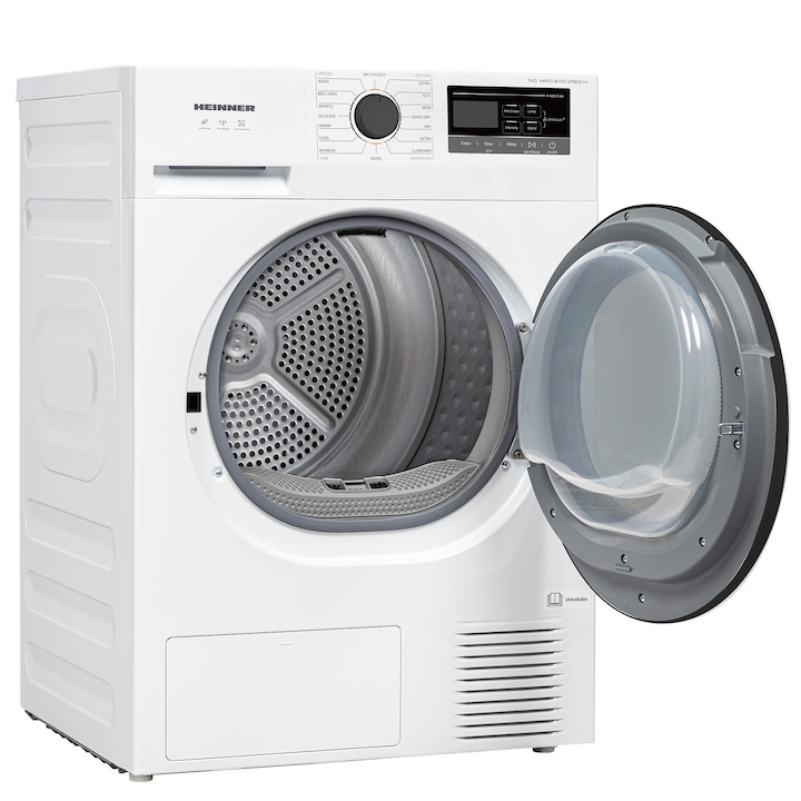 Сушилня за дрехи Heinner HHPD-M7N13PBKE++, Термопомпа, 7 кг, 16 програми, Клас E, LED дисплей, Бял