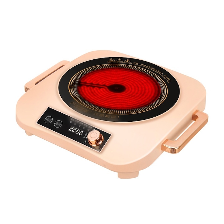 Multifunkciós elektromos tűzhely, 3500W, 220V, 5 programmenü, 20 teljesítményszint, nincs nyílt láng, nincs sugárzás, tartós kialakítás, minden edényhez és serpenyőhöz alkalmas, 365x320x75mm, törtfehér