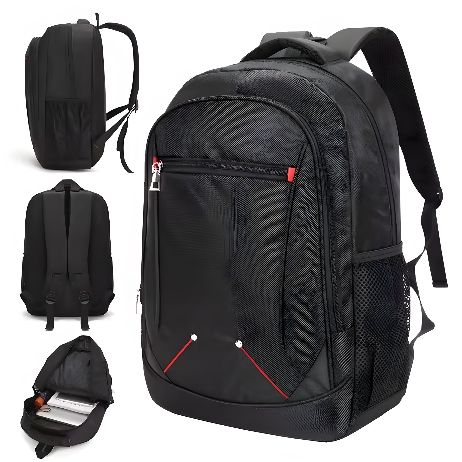 Rucsac pentru Laptop RETOO Glam, Material Oxford, Impermeabil, Fermoar, Capacitate 30 L, Destinatie Scoala, Serviciu, Calatorie, Negru