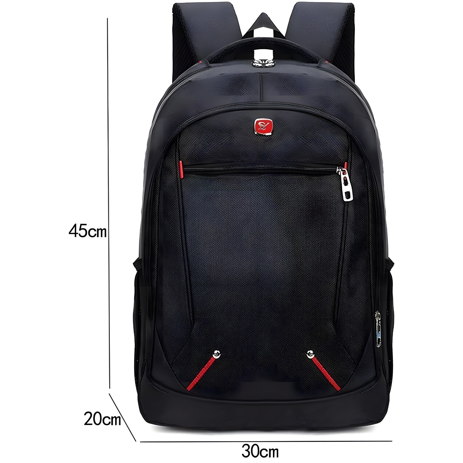 Rucsac pentru Laptop RETOO Glam, Material Oxford, Impermeabil, Fermoar, Capacitate 30 L, Destinatie Scoala, Serviciu, Calatorie, Negru