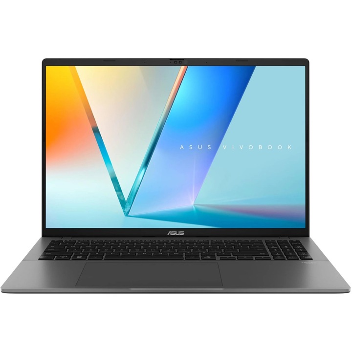 Лаптоп ASUS Vivobook S16, 16" WUXGA, AMD Ryzen™ 5 200 до 4.9 GHz, 16 GB RAM DDR5, 512 GB SSD, AMD Radeon 740M, Free Dos, Матово сиво 512 GB