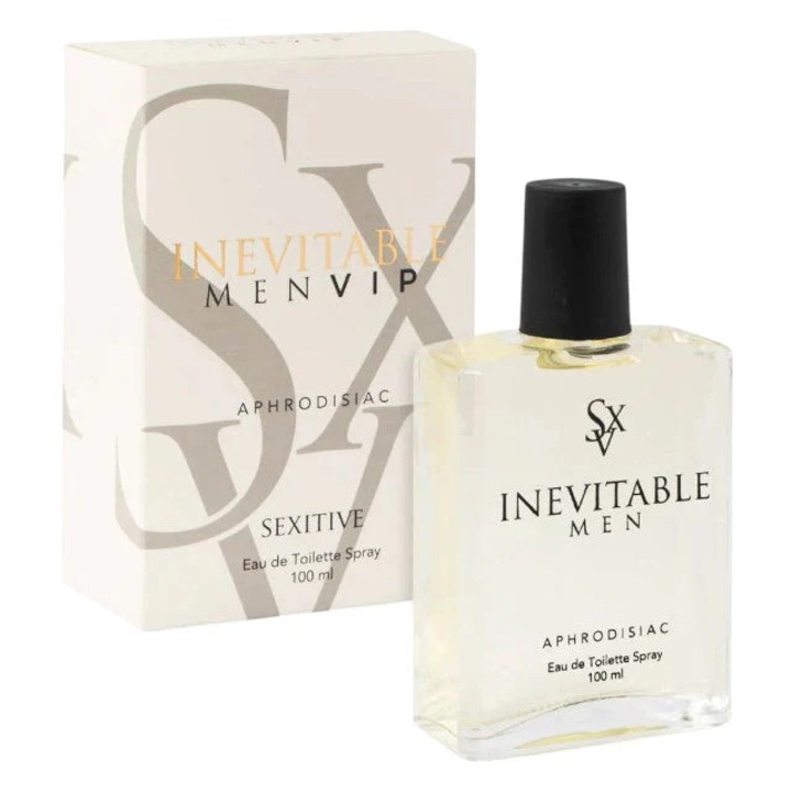 Parfum cu feromoni SEXITIVE Inevitable Men - VIP, pentru barbati, note de ambra, vanilie si lemn de santal, 100 ml