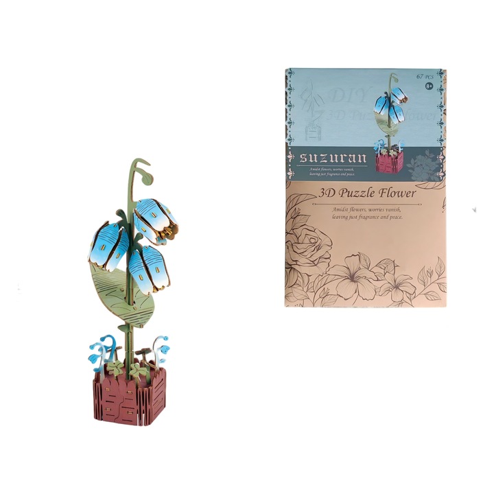 3D kirakós játék, kézzel készített kirakós játék, Gyöngyvirág modell, DIY, születésnap, évforduló, Valentin-nap, lakásdekoráció, Harangvirág orchidea