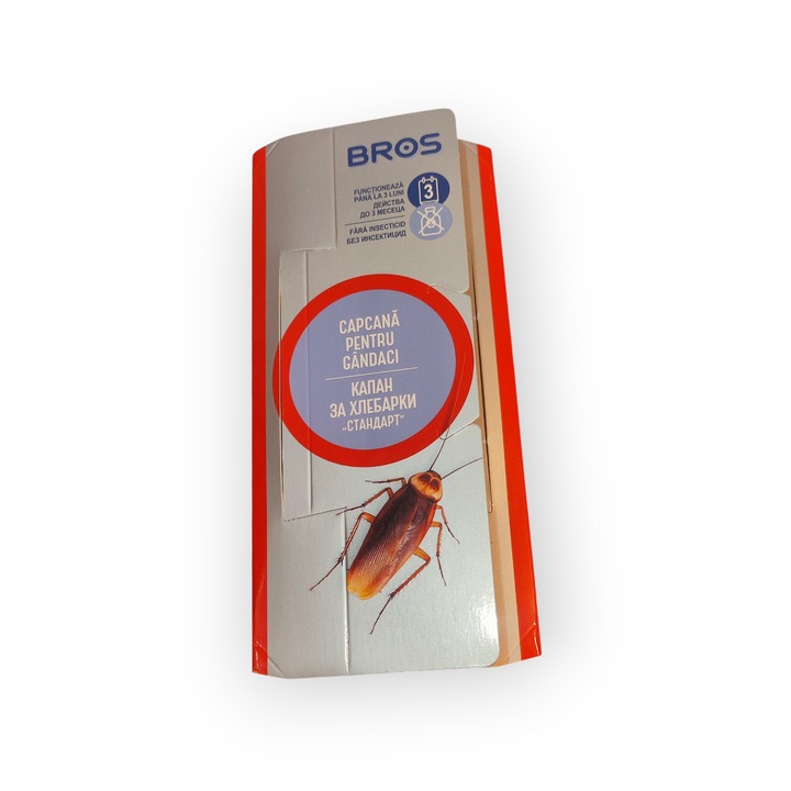 Capcana pentru gândaci, Bros, adezivă, acțiune fizică, 3 luni activă