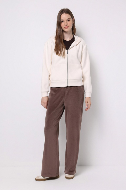 COLIN'S, Hanorac cu fermoar si buzunare laterale, Alb murdar