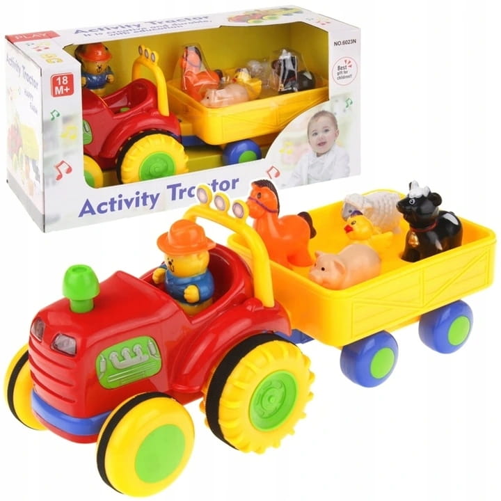 Tractor interactiv cu animale, Pegaz, 38x15x18cm, educativ - eMAG.ro