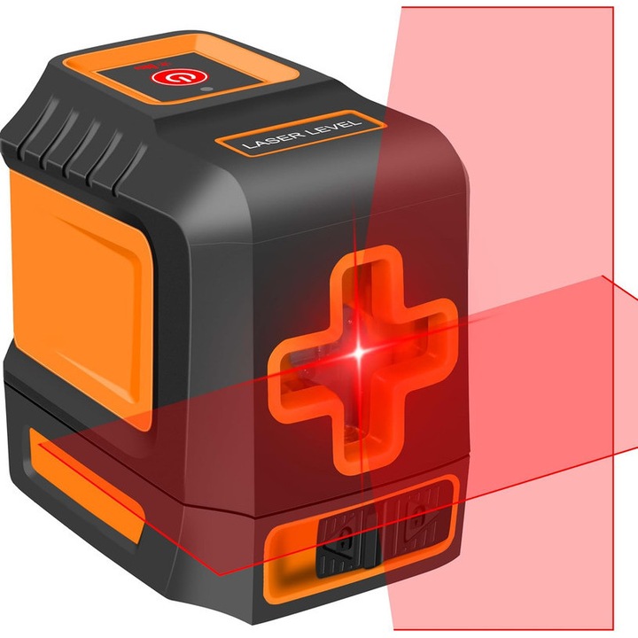 Nivela laser cu linie in cruce cu autonivelare S.Fine, laser rosu cu luminozitate reglabila, instrument durabil IP54 pentru agatarea tablourilor, gresie, constructii, bricolaj, renovare a casei