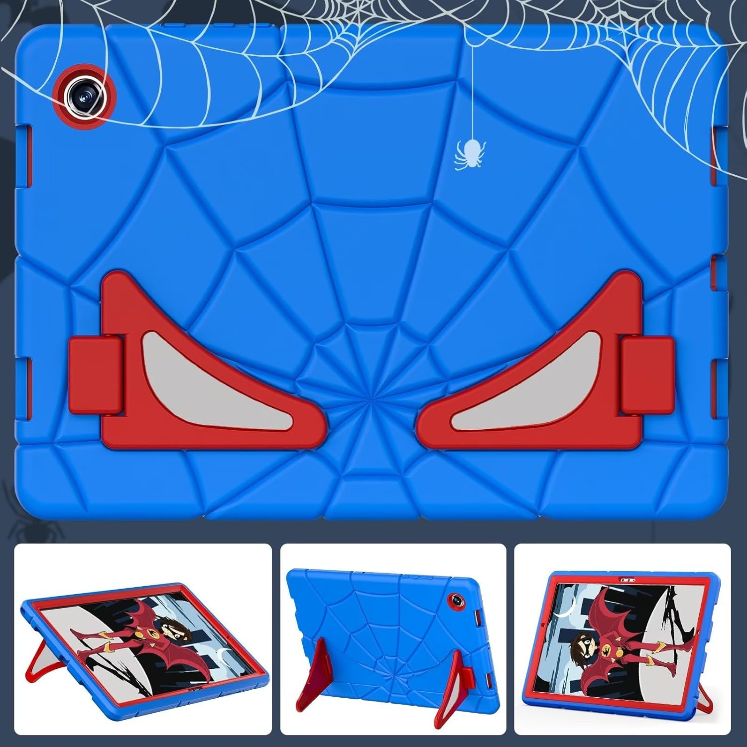 Husa Sigloo pentru iPad 9.7" (iPad 5/6, Air 2, Pro 9.7) – 3 Straturi Protectie, Suport Integrat, Protectie 360, Albastru Spider