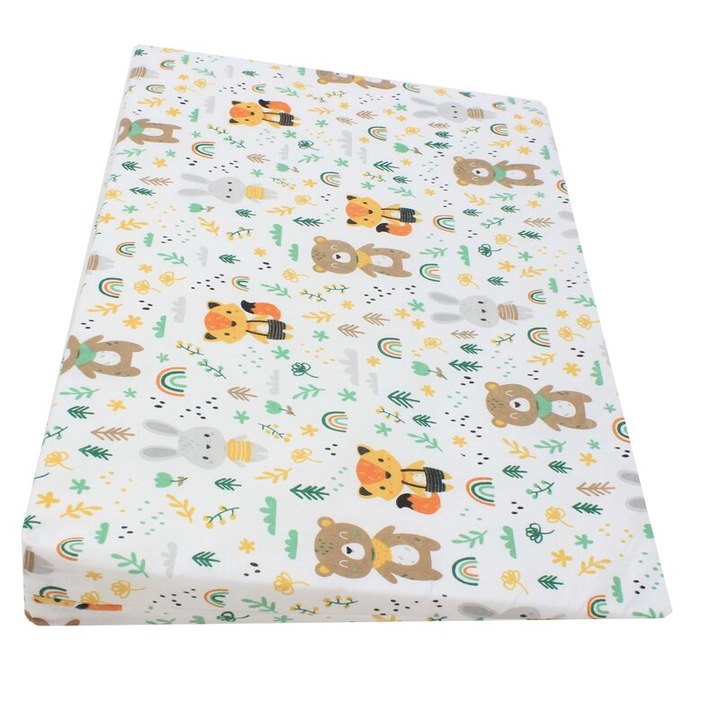 Perna antireflux, urs cu esarfa verde, 58x40 cm