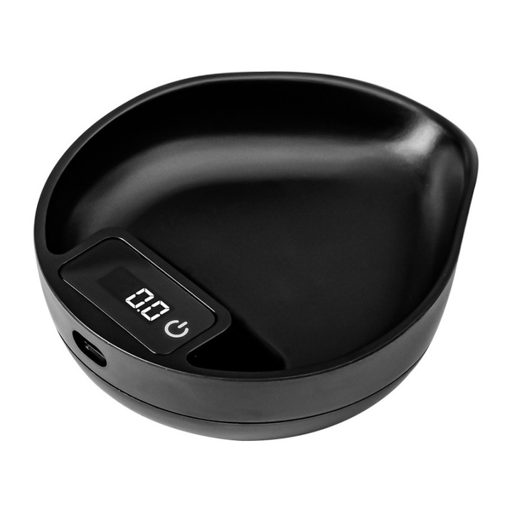Mini elektronikus mérleg, 0, 1 g pontosságú, digitális kijelző, csúszásmentes, C típusú, kávébabhoz, diófélékhez, teához, fűszerekhez alkalmas, 300mAh, fekete