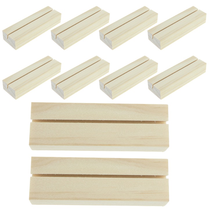Bükkfa kártyatartó 8x1.5x2.5cm, 10 db-os szett
