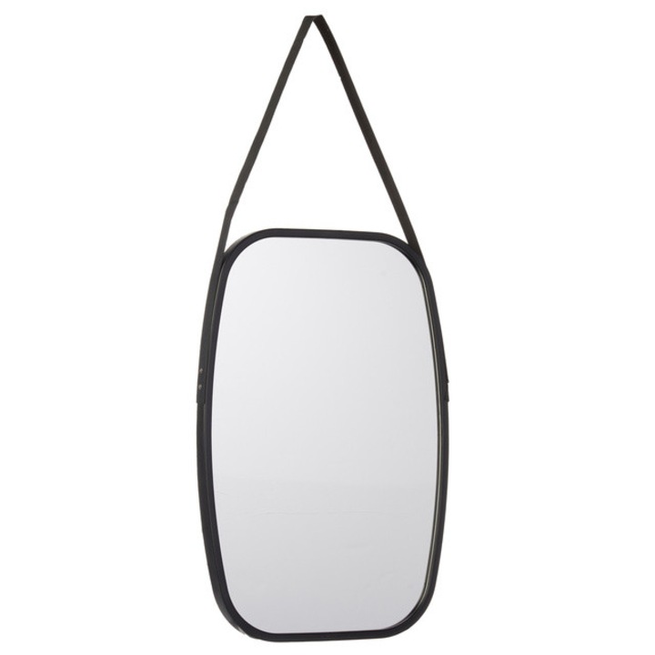 Oglinda rectangulara cu manere din piele, 43 x 65 x 3 cm