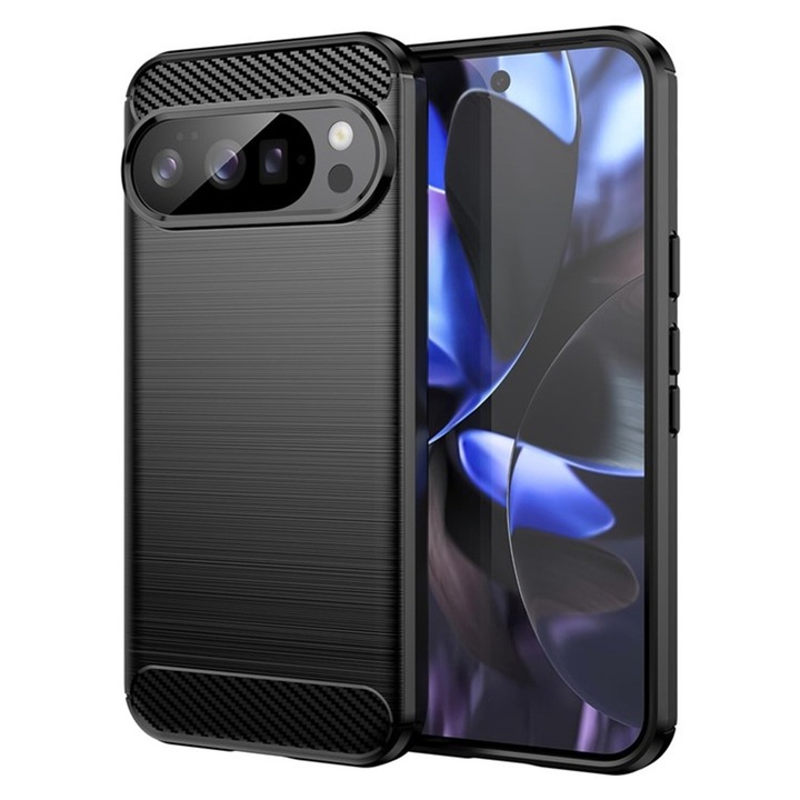 Google Pixel 10 / 10 Pro Rugalmas Ütésálló Karbon Daden® Tok, Kameravédelem, Vékony, Hibrid Ütésálló, Fekete