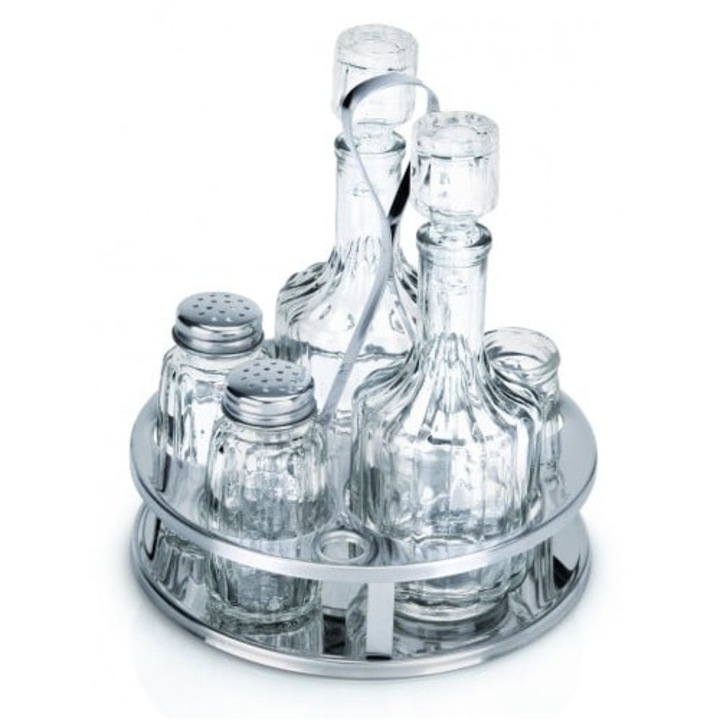 Oliviera 5 piese, din sticla, cu capac