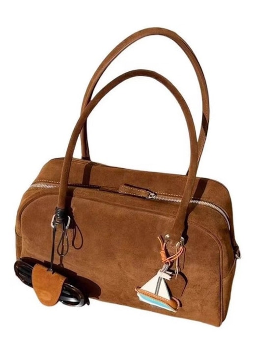 Дамска чанта за рамо, голям капацитет, качествена текстура, кафява