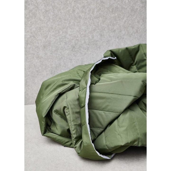 Material textil The Maker Strip Thelma, tesatura matlasata, verde khaki, per metru