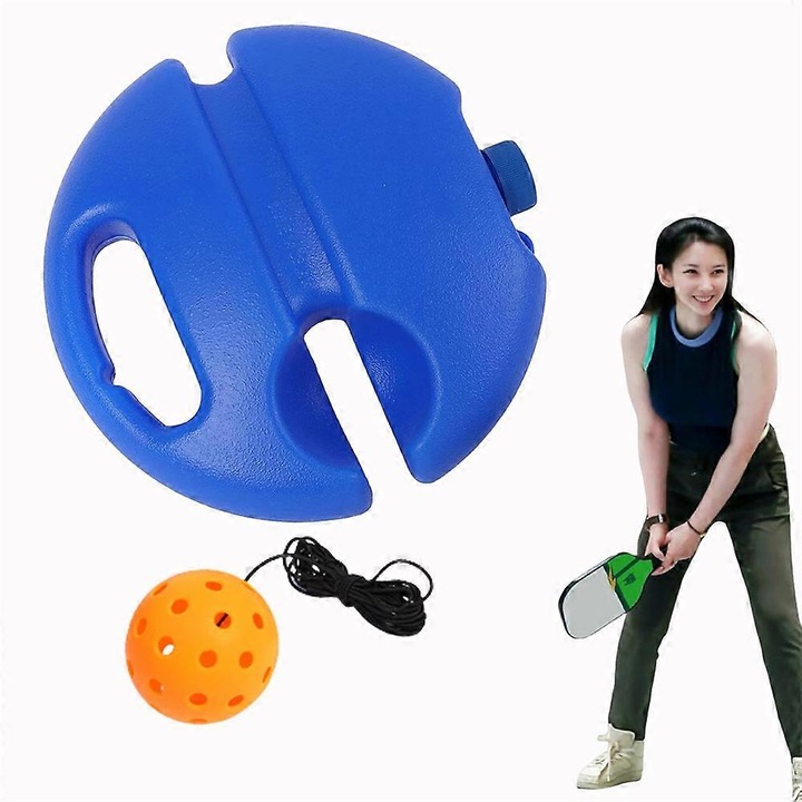 Hordozható pickleball edző RG57B1/BGE, ABS, 2 db AAA elemmel működő, kék/narancssárga