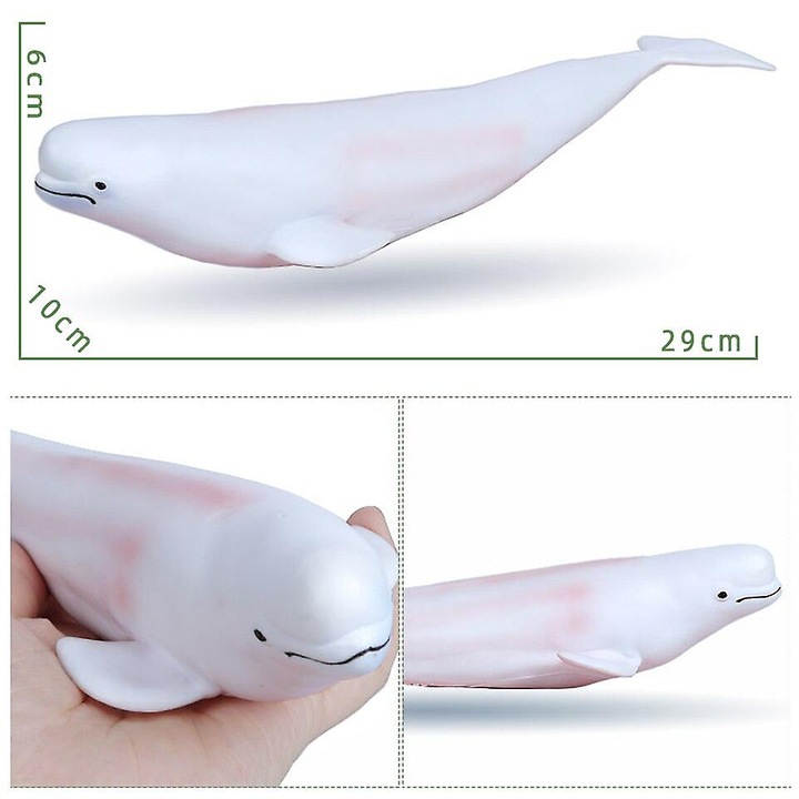 Играчки екшън животни от мека гума с големи размери за деца, образователни фигурки, кит Белуга