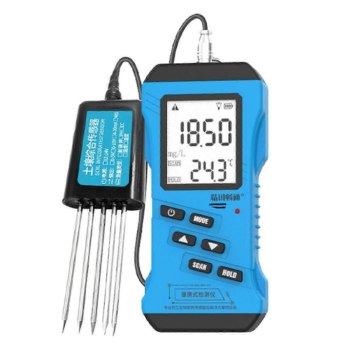 Тестер за почва 7 в 1 JXBS-3001-SCY-PT, pH, EC, NPK, влажност, температура, 170x93x29мм