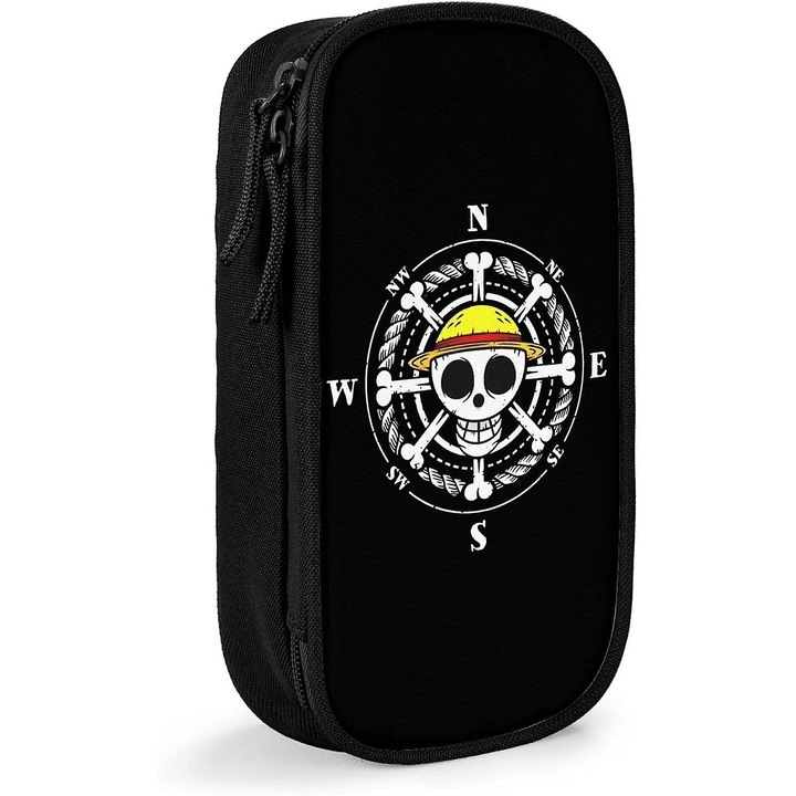 Nagy kapacitású fekete tolltartó fiúknak és lányoknak