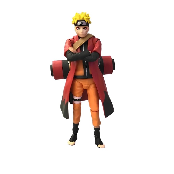 Figurina Naruto Uzumaki 15 cm, set cu accesorii, PVC, cutie cadou