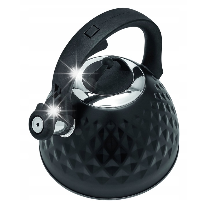 Чайник Тадар, 3Л, инокс, черен, с механизъм за отваряне, за всички видове котлони