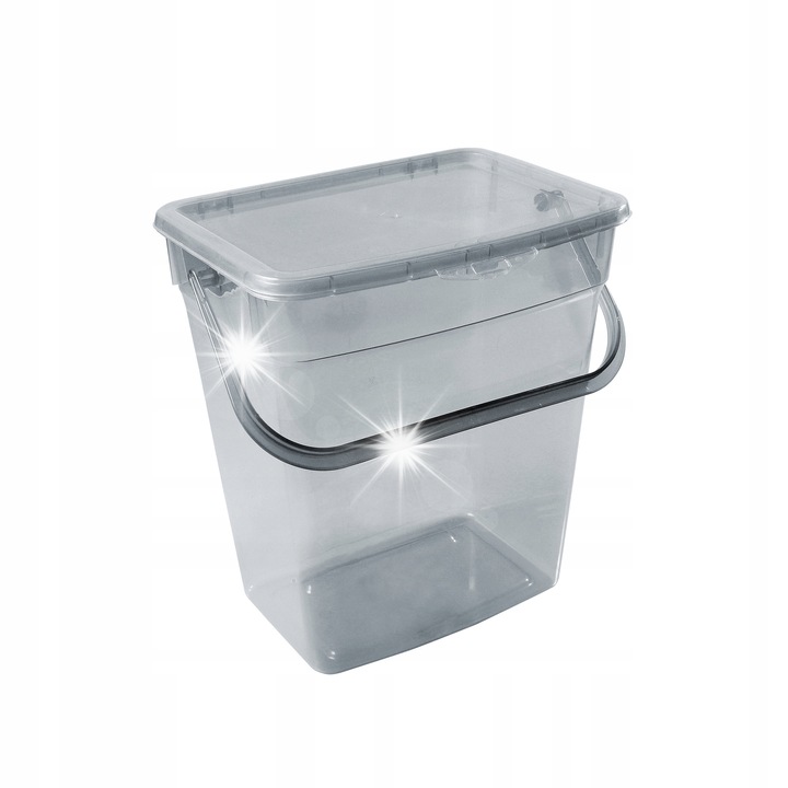 Кутия за съхранение PlastTeam, 10L, прозрачна сива, 27,5x21,5x30см, с капак и дръжки