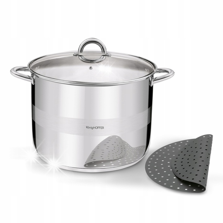 Индукционна тенджера Konighoffer Faro 15 л, с приставка за готвене на буркани