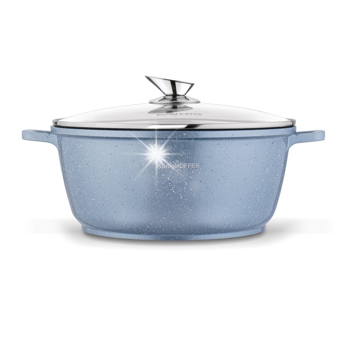 Konighoffer Pollo Blue márvány fazék, 28 cm, 6,3 l, fedővel