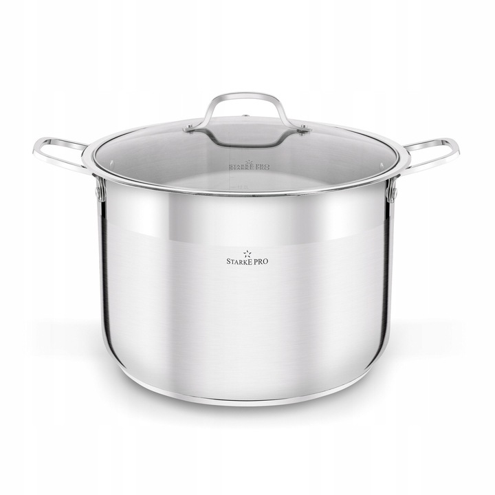 Starke Pro Aveiro 17 l-es, 32 cm-es ezüst rozsdamentes acél magas edény fedővel, 2 részes készlet
