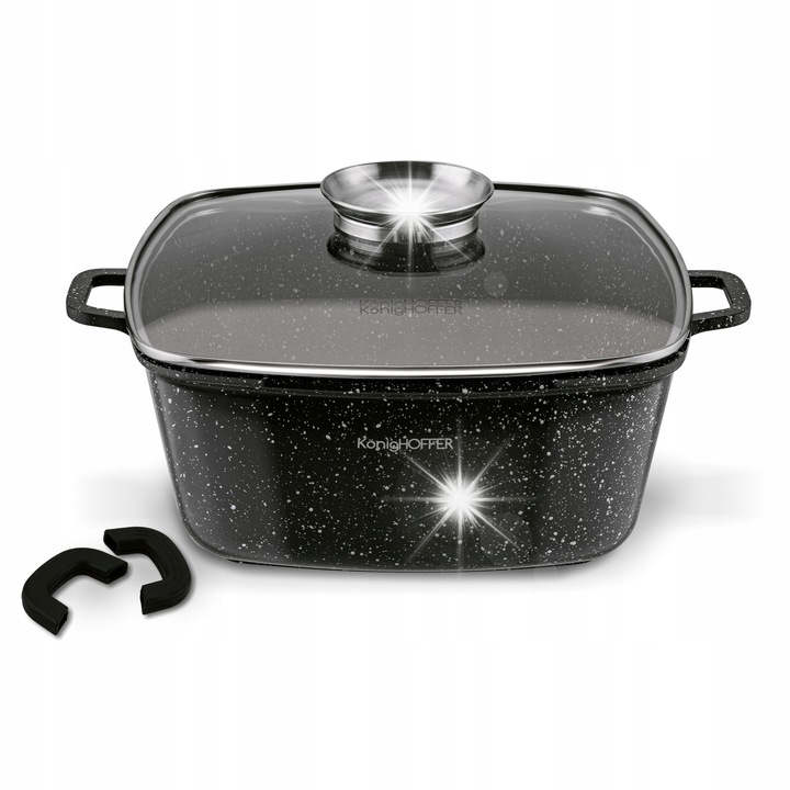 Kerámia edény illatosítóval + 2 fedővel, Konighoffer Kingstone, 6 l, fekete, 36x29.5x17cm