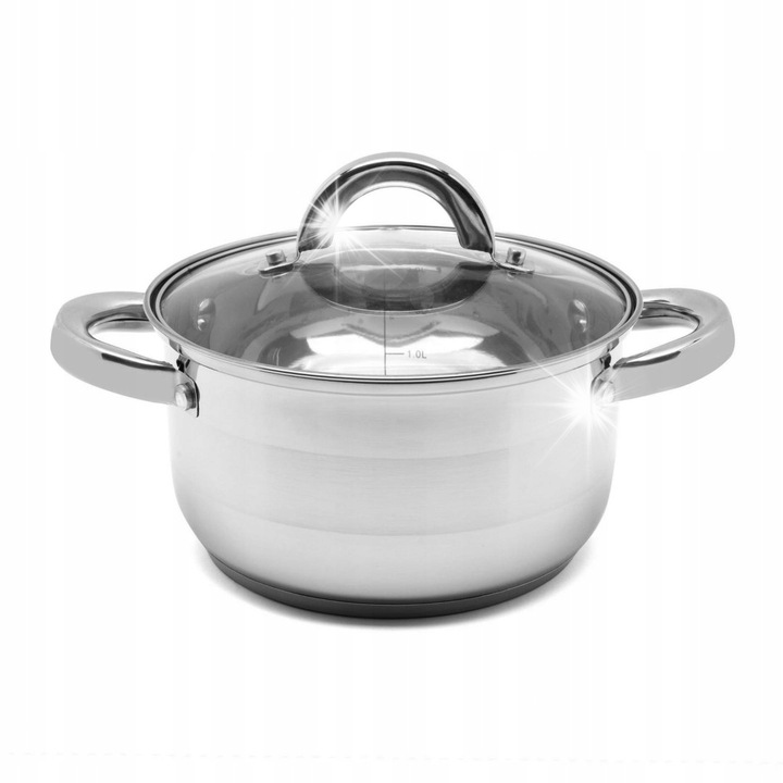 Tadar Roger inox edény, 20 cm, üvegfedővel, 3 l, minden típusú főzőlaphoz