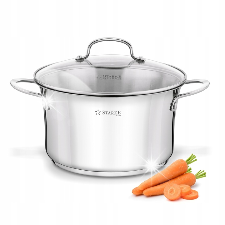 Rozsdamentes acél edény fedővel Starke Pro Sintesi 5,1 l, 24 cm, ezüst, készlet