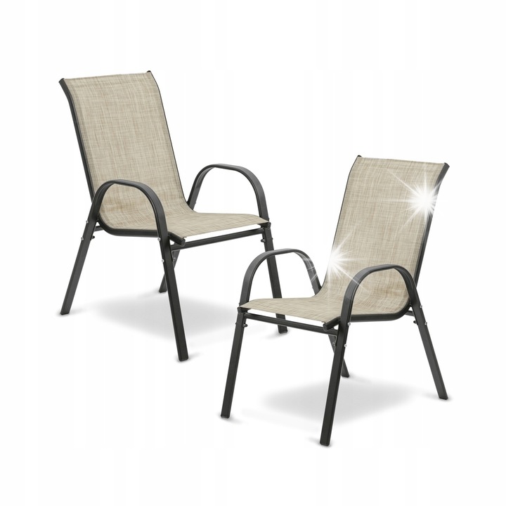 Комплект 2 градински стола Tadar Melanz, бежов, 55x75x91см, капацитет 120кг