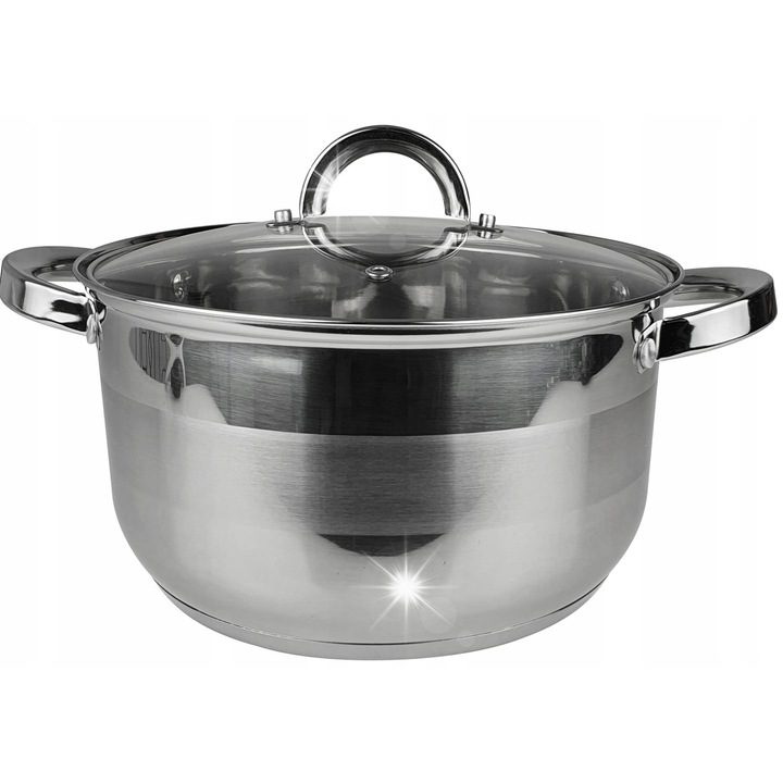 Тенджера от неръждаема стомана Tadar с капак, 5 литра, 24см, за всички видове котлони