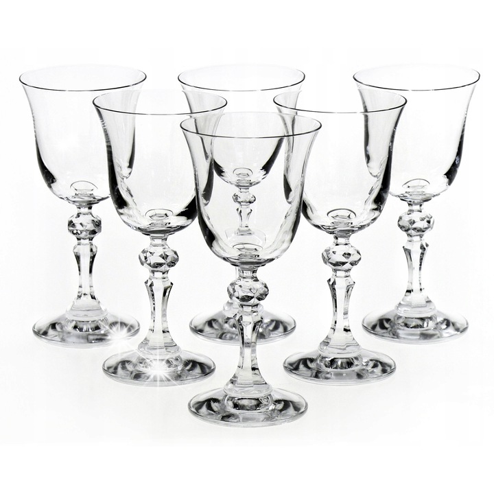 Комплект чаши за бяло вино Krosno 150мл, 6 броя, кристал, форма лале, 16,8x8см